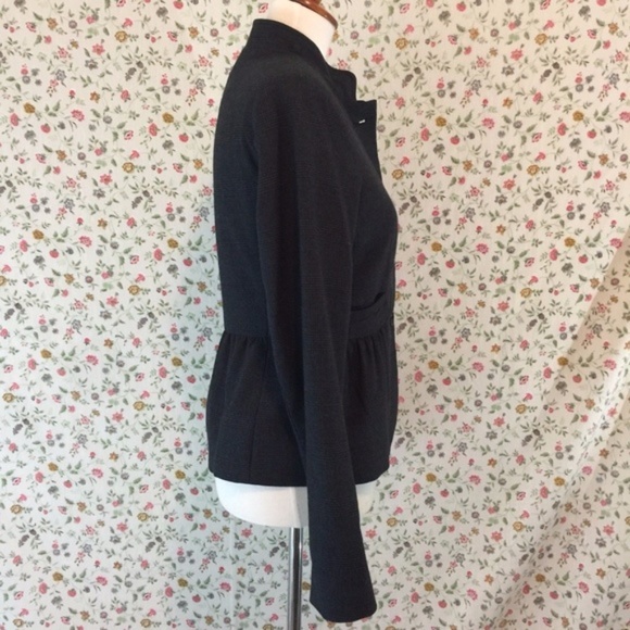 Ann Taylor Loft Dress Coat Grey Black Peplum - Picture 4 of 7